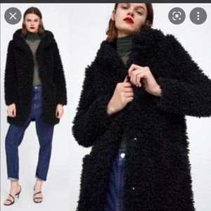 Zara Faux fur black jacket